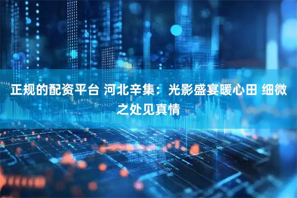 正规的配资平台 河北辛集：光影盛宴暖心田 细微之处见真情