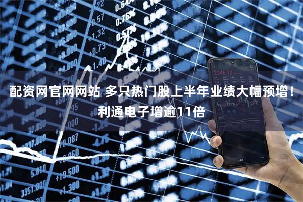 配资网官网网站 多只热门股上半年业绩大幅预增！利通电子增逾11倍